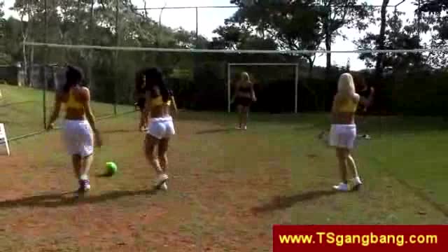 Hot T-Girls Playing Outside